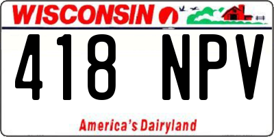 WI license plate 418NPV