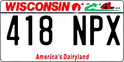 WI license plate 418NPX