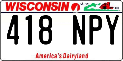 WI license plate 418NPY