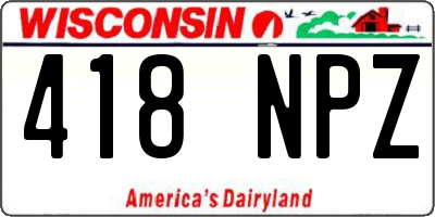 WI license plate 418NPZ
