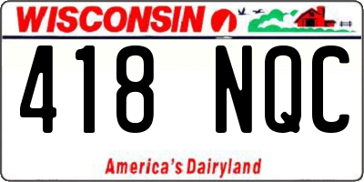 WI license plate 418NQC