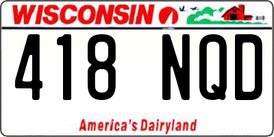 WI license plate 418NQD