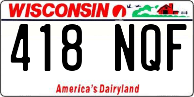 WI license plate 418NQF