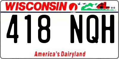 WI license plate 418NQH