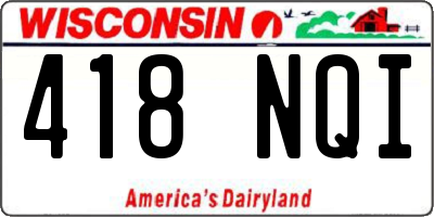 WI license plate 418NQI