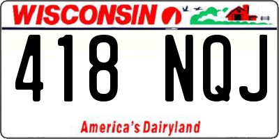 WI license plate 418NQJ
