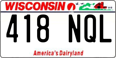 WI license plate 418NQL