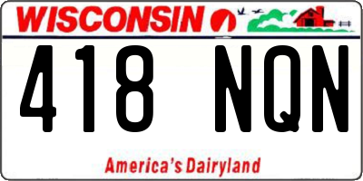 WI license plate 418NQN
