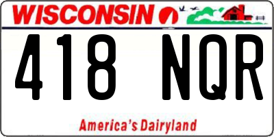 WI license plate 418NQR