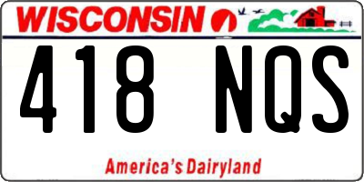 WI license plate 418NQS
