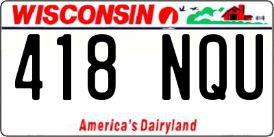 WI license plate 418NQU