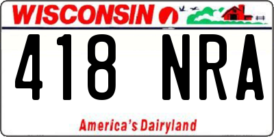 WI license plate 418NRA