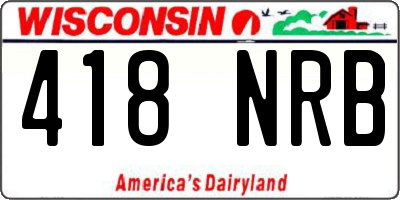WI license plate 418NRB