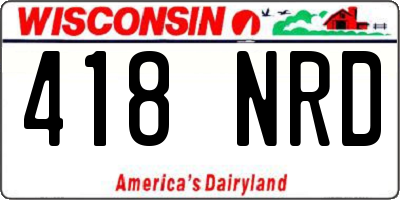 WI license plate 418NRD