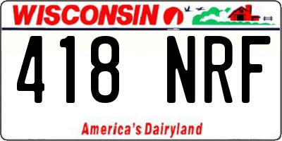 WI license plate 418NRF