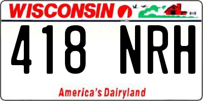 WI license plate 418NRH