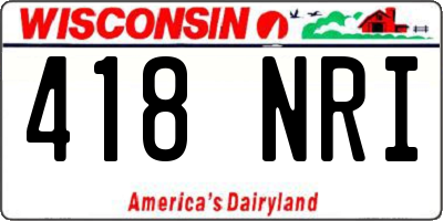 WI license plate 418NRI