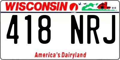 WI license plate 418NRJ