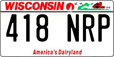 WI license plate 418NRP