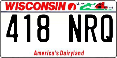 WI license plate 418NRQ