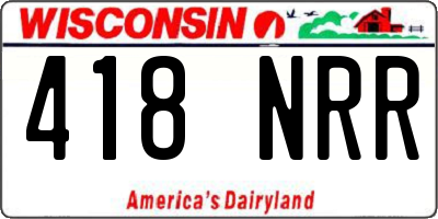 WI license plate 418NRR