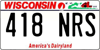 WI license plate 418NRS