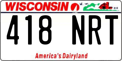 WI license plate 418NRT