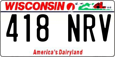 WI license plate 418NRV