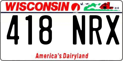 WI license plate 418NRX