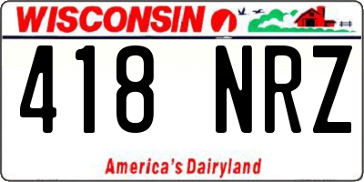 WI license plate 418NRZ