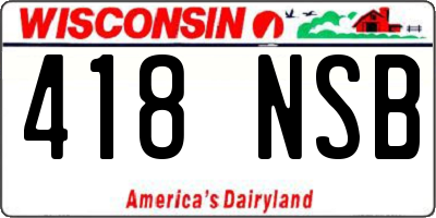 WI license plate 418NSB