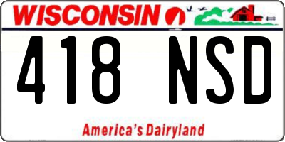 WI license plate 418NSD