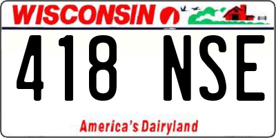 WI license plate 418NSE
