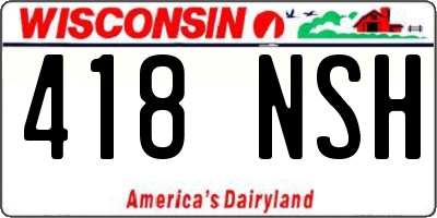WI license plate 418NSH