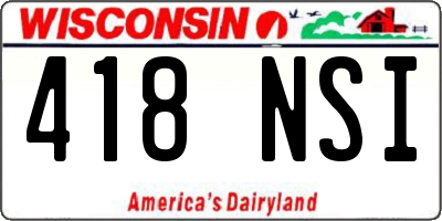 WI license plate 418NSI