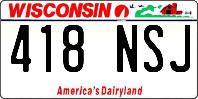 WI license plate 418NSJ