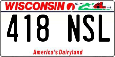 WI license plate 418NSL