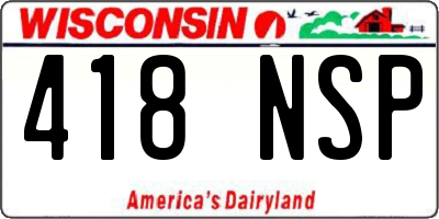 WI license plate 418NSP