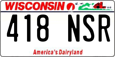 WI license plate 418NSR