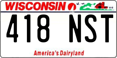 WI license plate 418NST