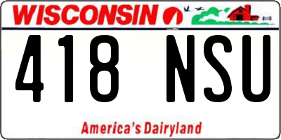 WI license plate 418NSU