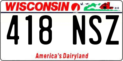 WI license plate 418NSZ