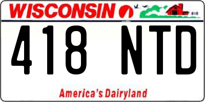 WI license plate 418NTD