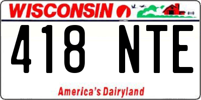 WI license plate 418NTE