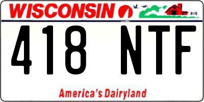 WI license plate 418NTF