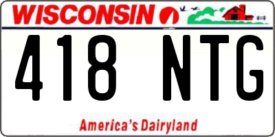 WI license plate 418NTG