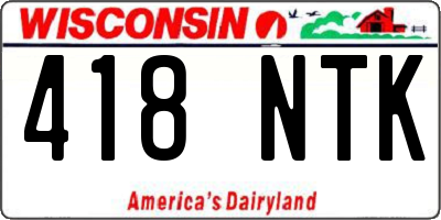 WI license plate 418NTK