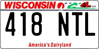 WI license plate 418NTL