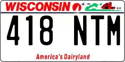 WI license plate 418NTM