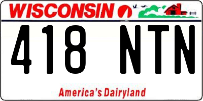 WI license plate 418NTN